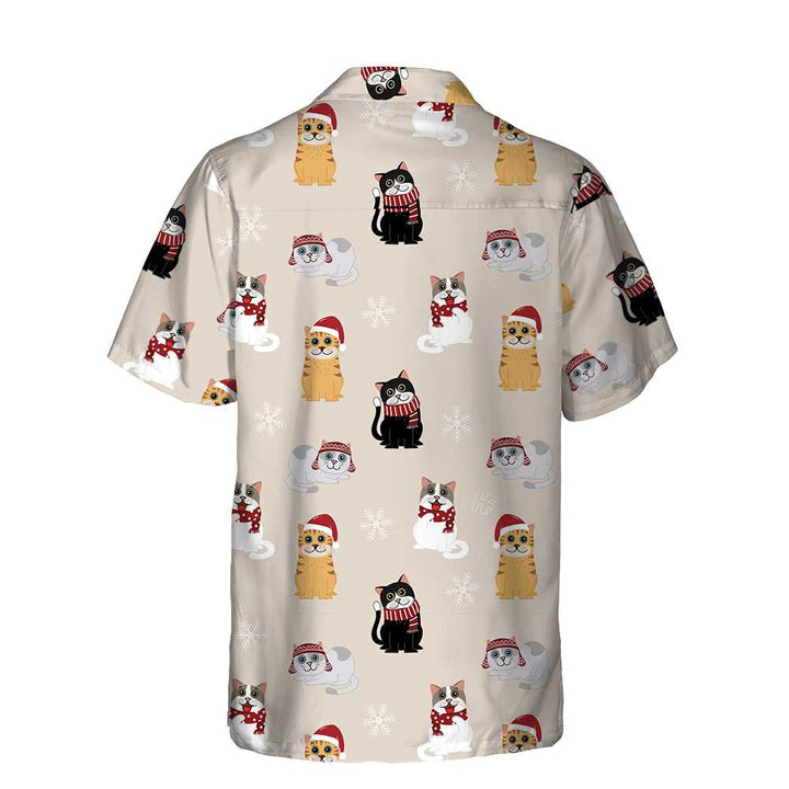 Drune | Katze mit Santa Claus Hut Hawaiihemd, Weihnachtskatze Shirt, Bestes Weihnachtsgeschenk