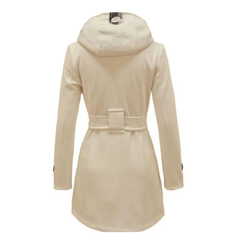 Drune | Damen Trenchcoat mit Kapuze und Gürtel