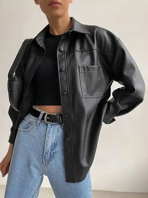 Drune | Oversized Locker Lederjacke Damen