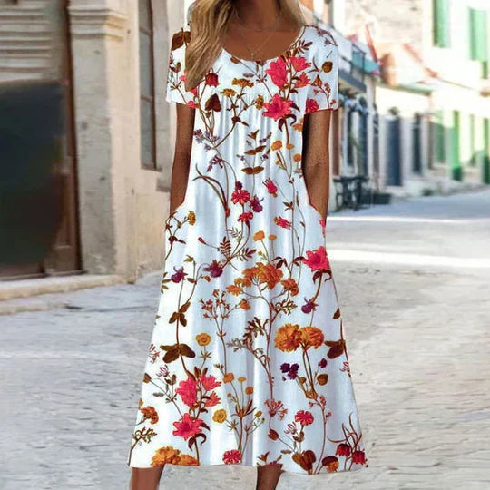 Drune | Blumiges Midi Elegante Sommerkleider Damen
