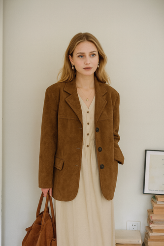 Drune | Vintage-Blazer aus braunem Wildleder Melissa
