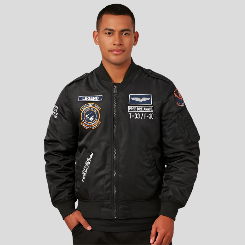 Drune | Bomberjacke mit gestickten Patches - Frederick