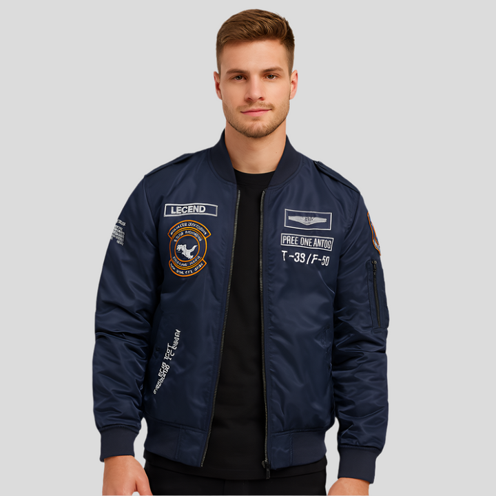 Drune | Bomberjacke mit gestickten Patches - Frederick
