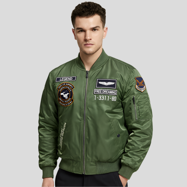 Drune | Bomberjacke mit gestickten Patches - Frederick