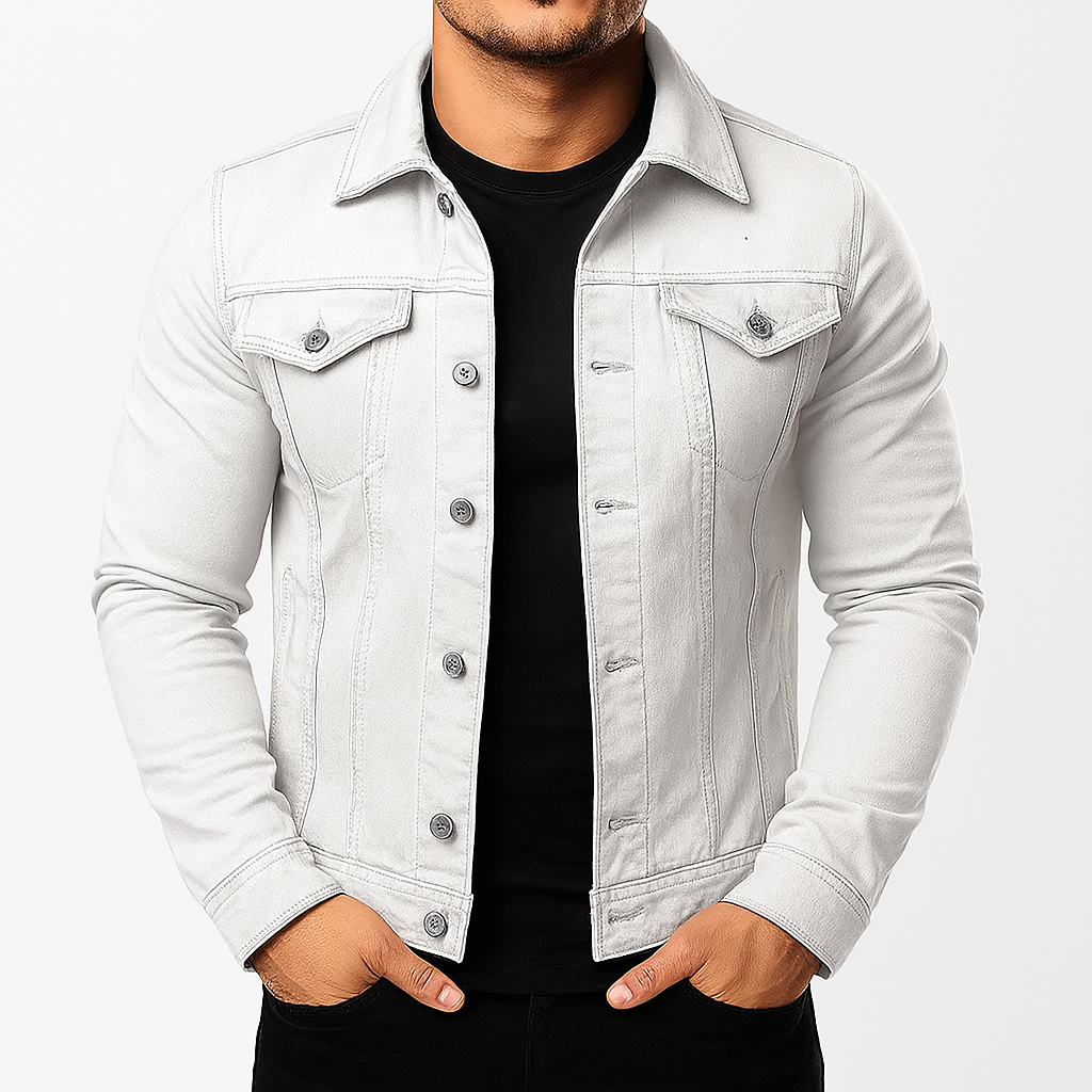 Drune | Herren Freizeit einfarbige Jeansjacke