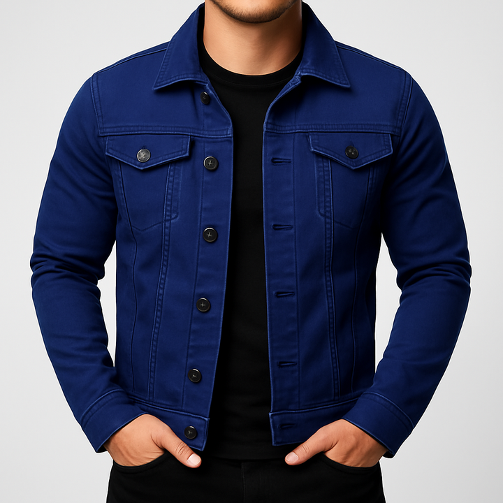 Drune | Herren Freizeit einfarbige Jeansjacke