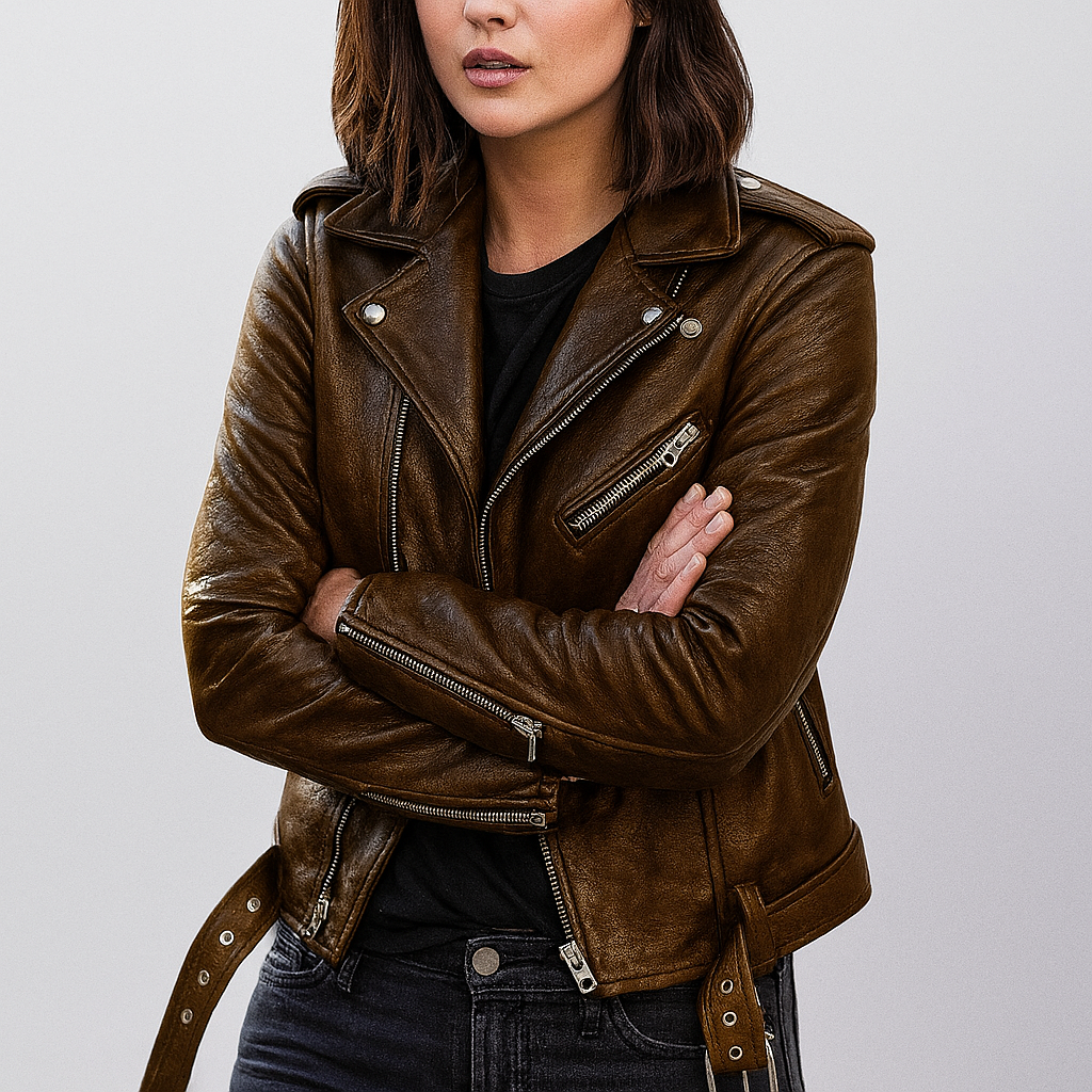 Drune | Fit Biker Leder Jack für Damen