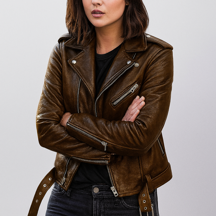 Drune | Fit Biker Leder Jack für Damen