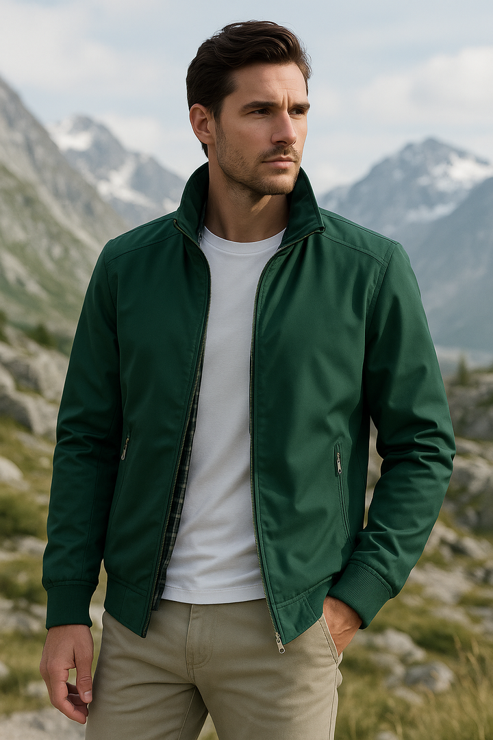 Drune Herren Leichte Reißverschlussjacke mit Stehkragen