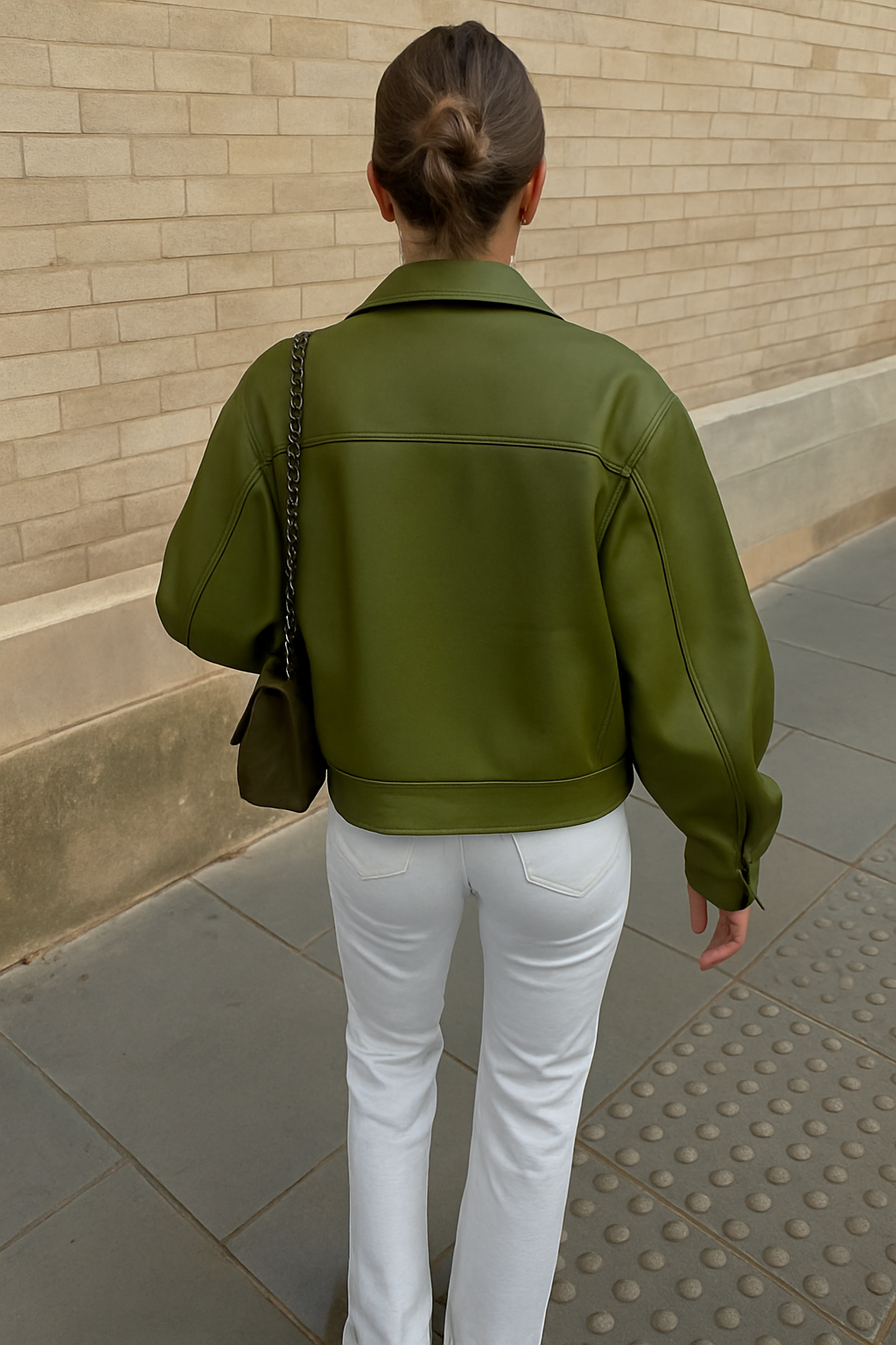 Drune | Trendy Übergröße PU-Lederjacke