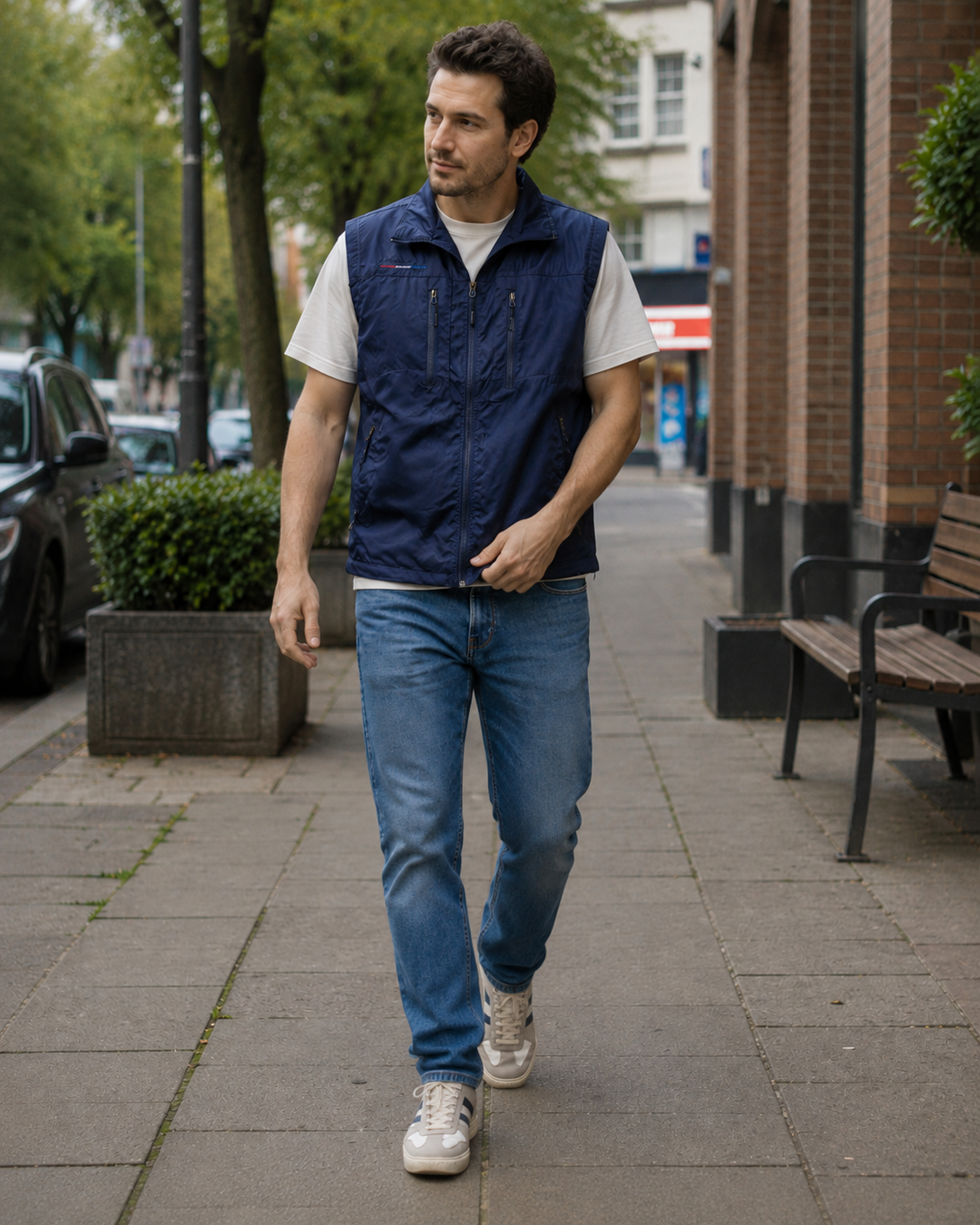 Drune Herren Outdoor-Weste mit Reißverschluss und mehreren Taschen