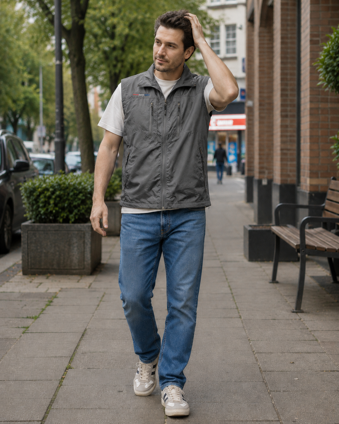 Drune Herren Outdoor-Weste mit Reißverschluss und mehreren Taschen