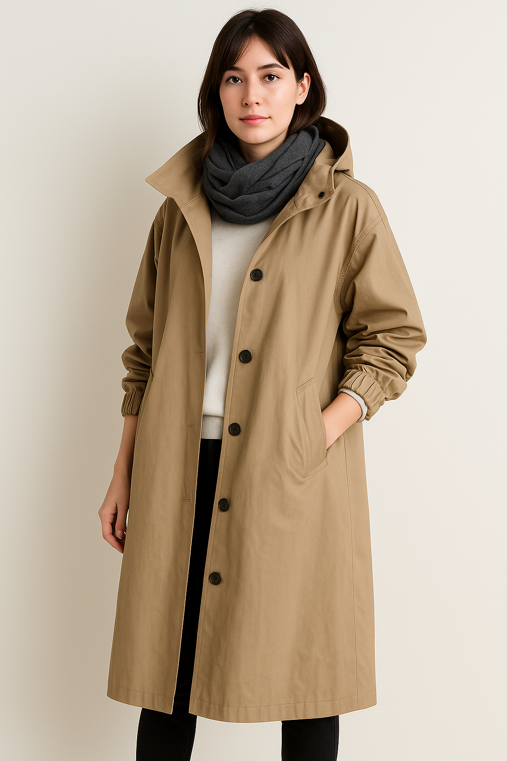 Drune | Damen Trenchcoat mit Kapuze