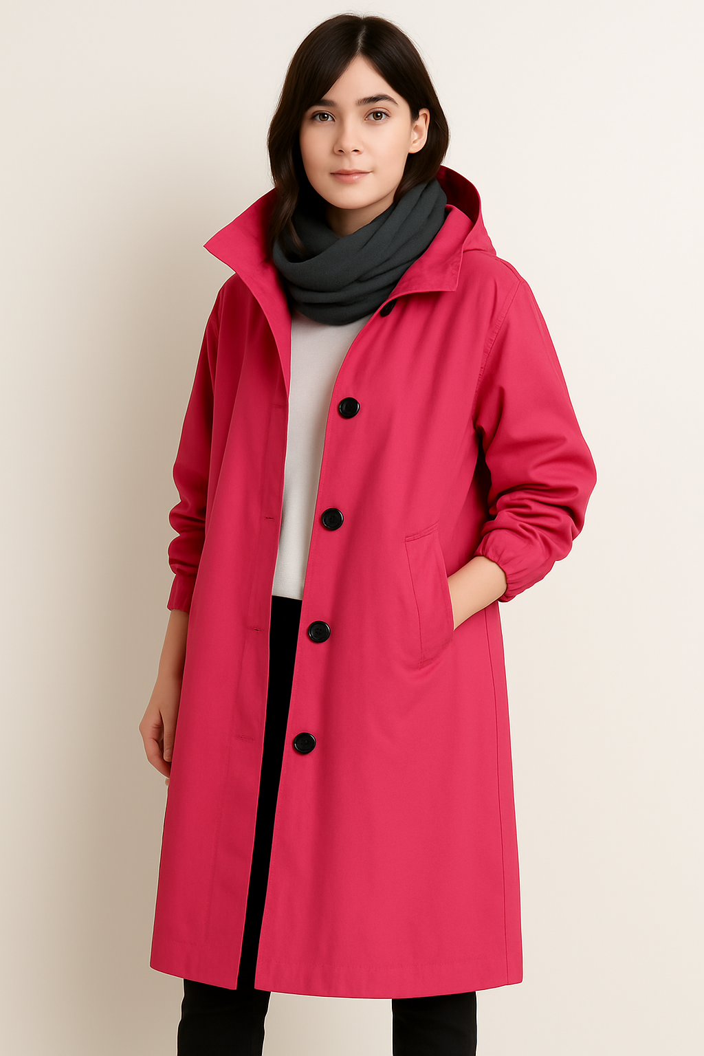 Drune | Damen Trenchcoat mit Kapuze