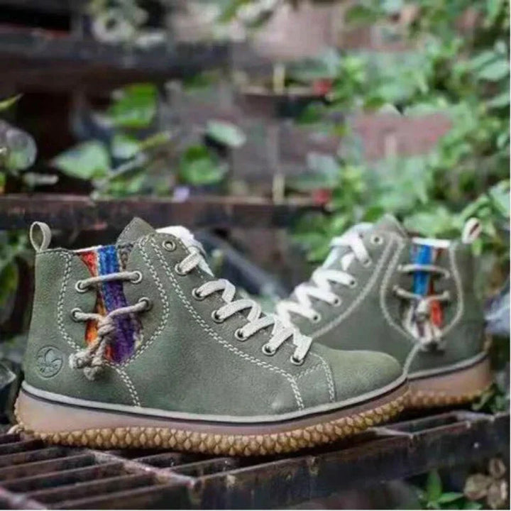 Drune | Hohe Sneaker Leder Warm Futter Strapazierfähige Sohle Schnürung