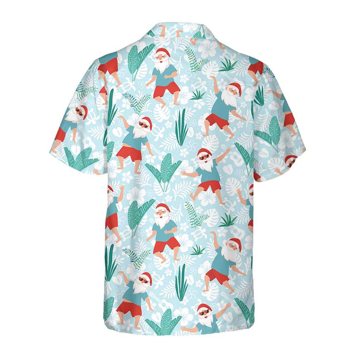 Drune | Fröhlicher tanzender Weihnachtsmann Hawaii-Hemd, lustiges Weihnachtsmann-Shirt, Geschenk für Weihnachten