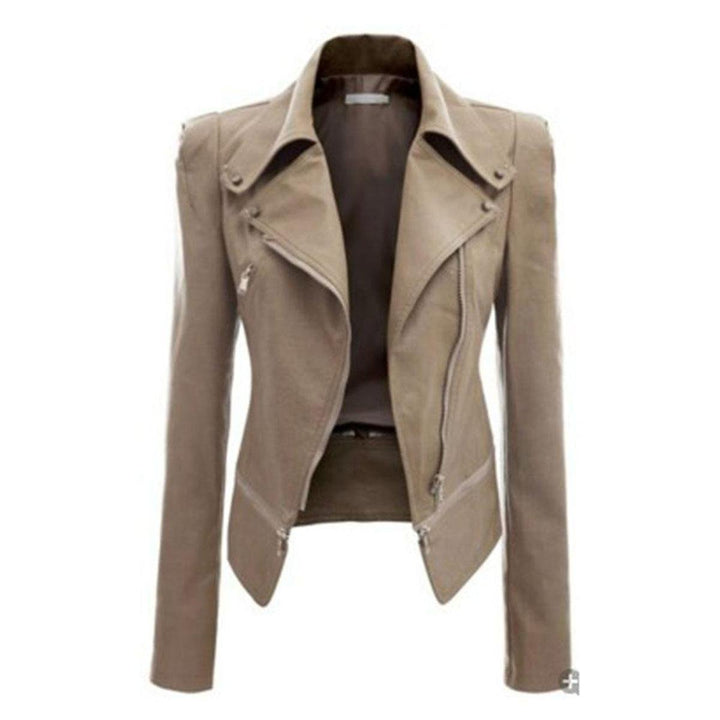 Drune | Chice PU-Leder Reißverschlussjacke Für Frauen