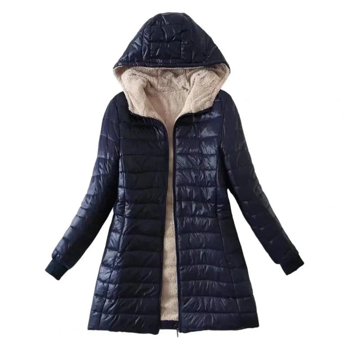 Drune | Damen Gepolsterte Winterjacke mit Kapuze und Fleece-Futter