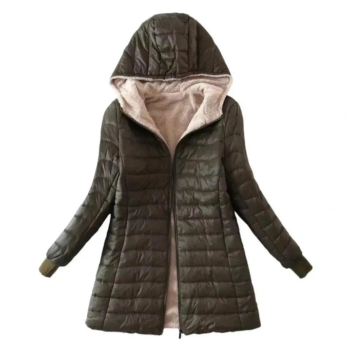 Drune | Damen Gepolsterte Winterjacke mit Kapuze und Fleece-Futter