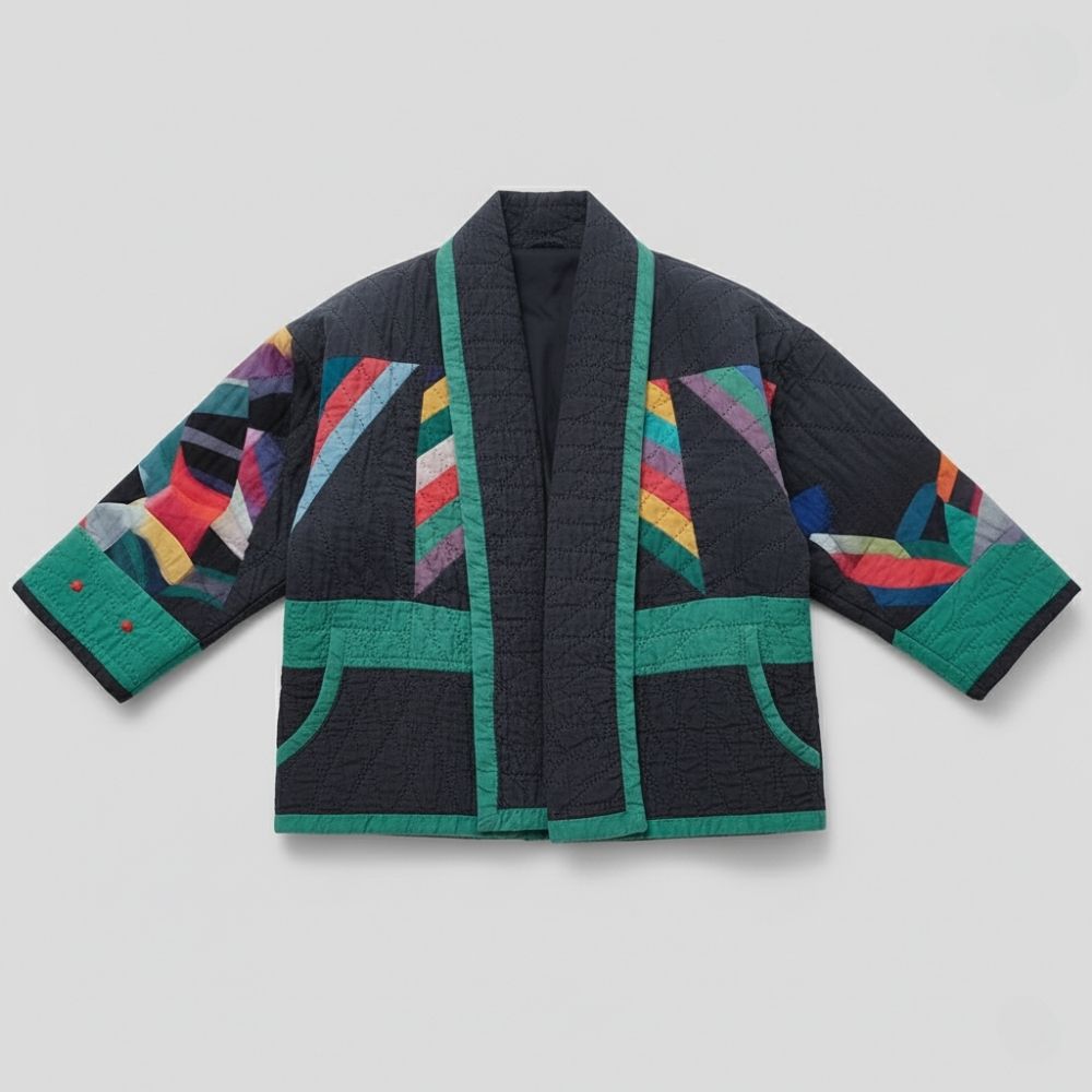 Drune | Damen Kimono Jacke Regenbogen Elegant und Bequem