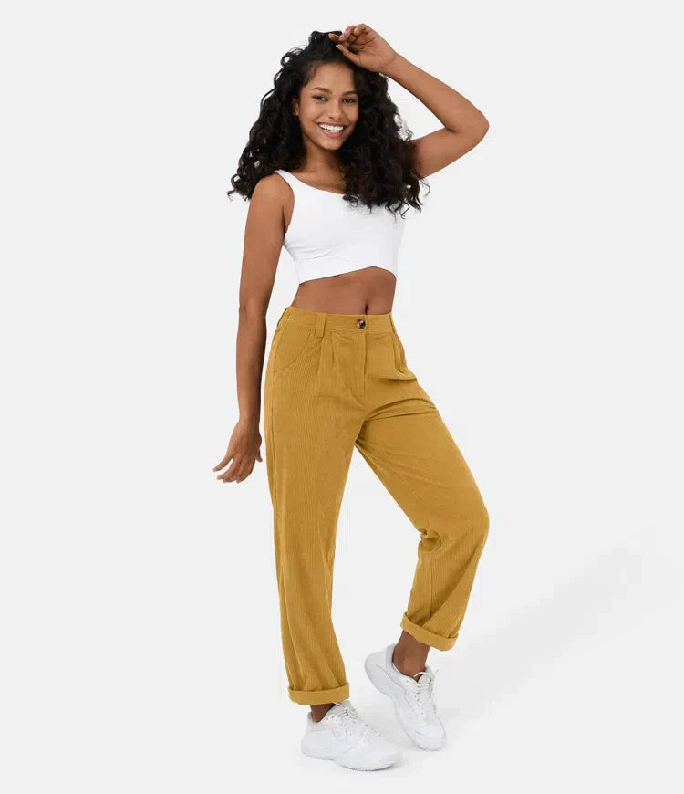 Damenhose in Cordoptik