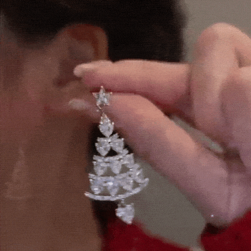 Drune | Weihnachtsfunkeln Silber Ohrringe