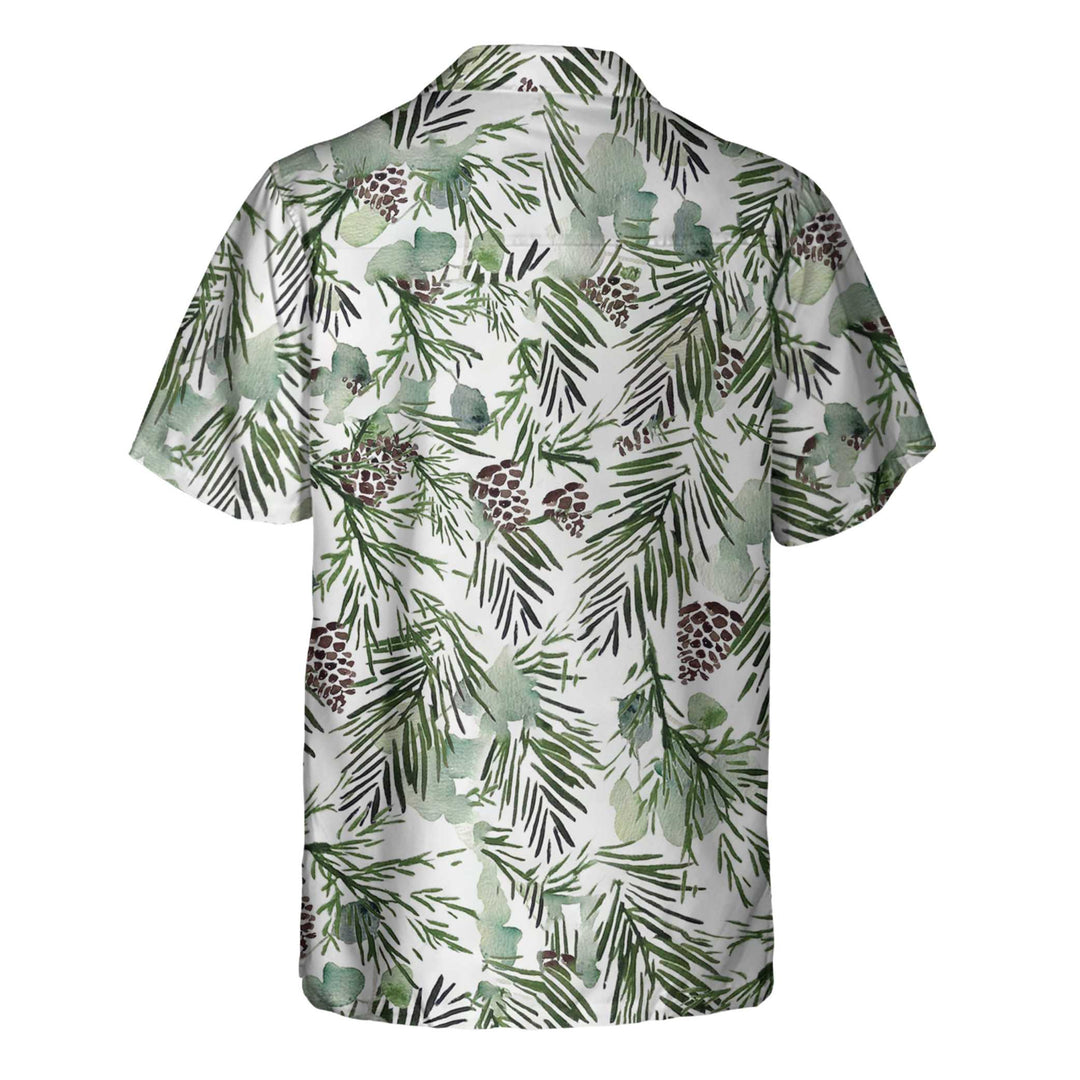 Drune | Weihnachtsästhetik Aquarell Hawaiian Shirt, Weihnachtshemd mit Tannenbaum-Muster, Bestes Geschenk für Weihnachten