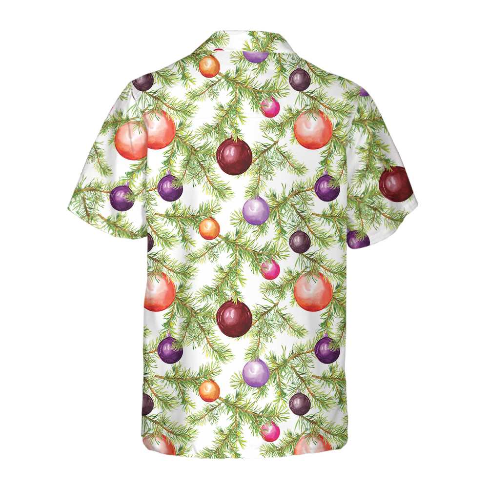 Drune | Weihnachtskugeln und Tannenzweige Hawaiian Shirt, Lustiges Weihnachtsbaum Shirt, Beste Weihnachtsgeschenkidee