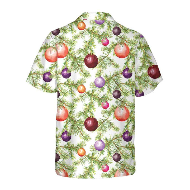 Drune | Weihnachtskugeln und Tannenzweige Hawaiian Shirt, Lustiges Weihnachtsbaum Shirt, Beste Weihnachtsgeschenkidee