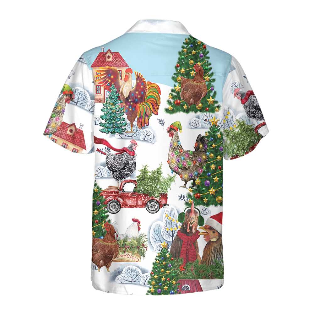 Drune | Weihnachts-Huhn Hawaiian Shirt, Lustiges Huhn Weihnachts Shirt, Beste Weihnachtsgeschenk Idee