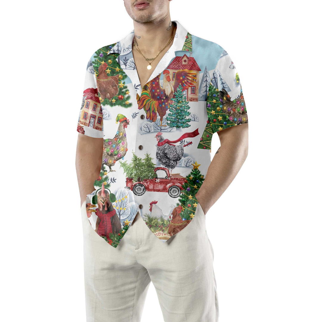 Drune | Weihnachts-Huhn Hawaiian Shirt, Lustiges Huhn Weihnachts Shirt, Beste Weihnachtsgeschenk Idee