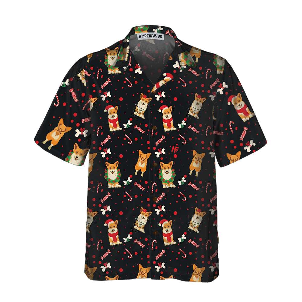 Drune | Weihnachts-Corgis Hund Hawaii-Hemd, Lustiges Hund-Weihnachtshemd, Bestes Geschenk zu Weihnachten