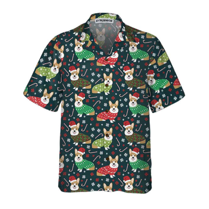 Drune | Weihnachts-Corgis Hawaii-Hemd, Niedliches Weihnachts-Hund Hemd, Weihnachtsgeschenk für Hundeliebhaber