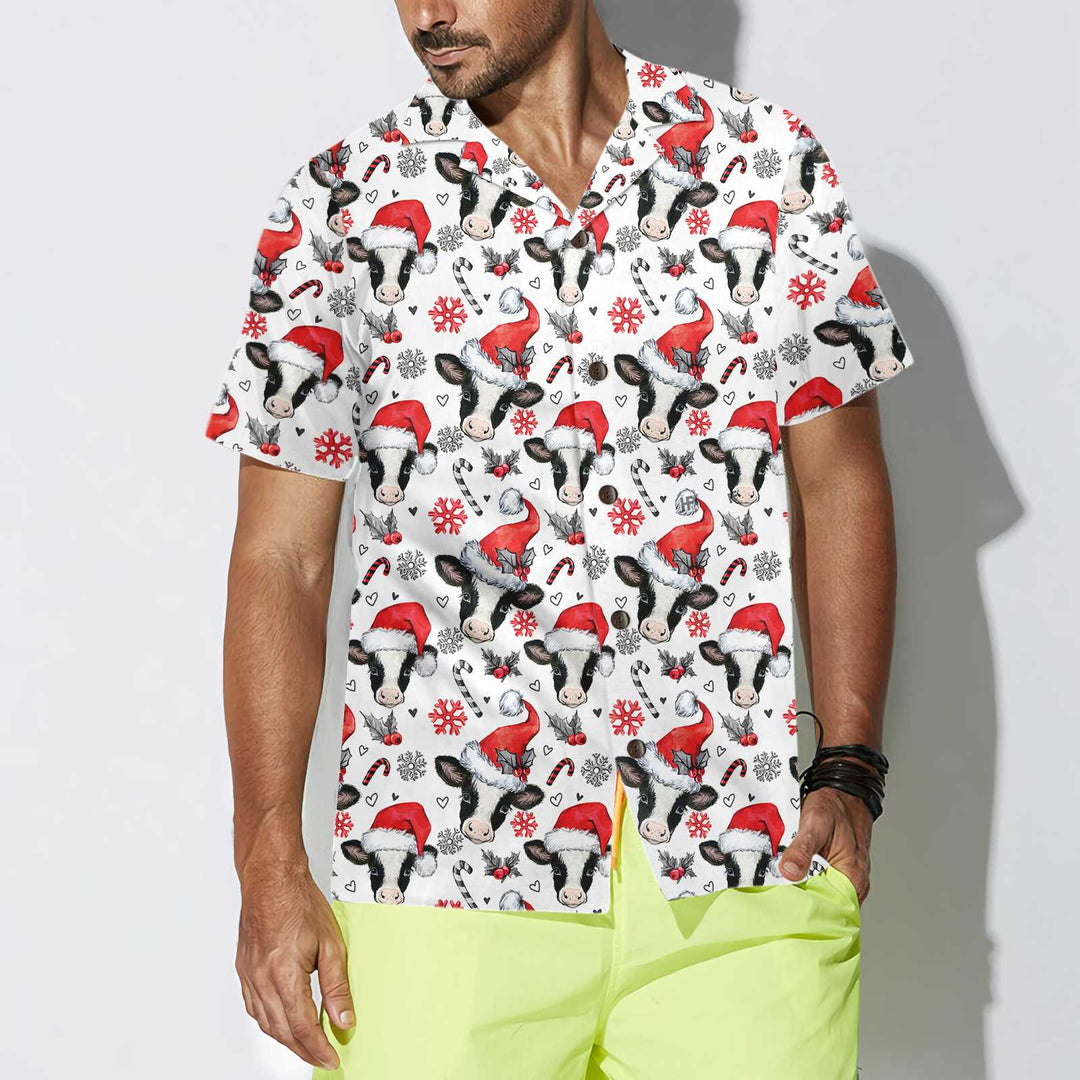 Drune | Weihnachtskuh Hawaiian Shirt, Lustiges Weihnachts-Shirt, Bestes Geschenk für X-mas