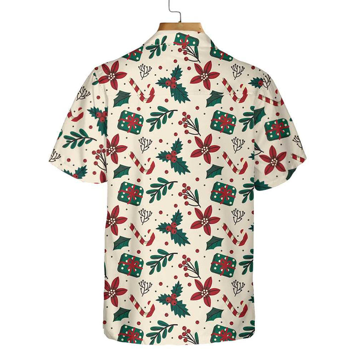 Drune | Weihnachts Elemente nahtloses Muster Hawaiian Shirt, Vintage Weihnachts Shirt, einzigartiges Geschenk für Weihnachten