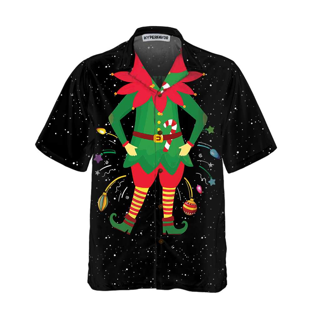 Drune | Weihnachts-Elf Kostüm Hawaiihemd, Lustiges Elf Weihnachtshemd, Beste Weihnachtsgeschenkidee