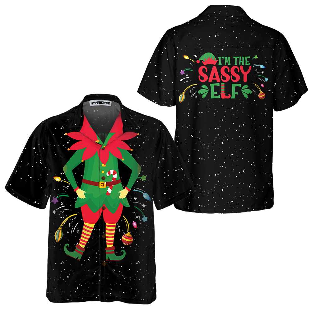 Drune | Weihnachts-Elf Kostüm Hawaiihemd, Lustiges Elf Weihnachtshemd, Beste Weihnachtsgeschenkidee