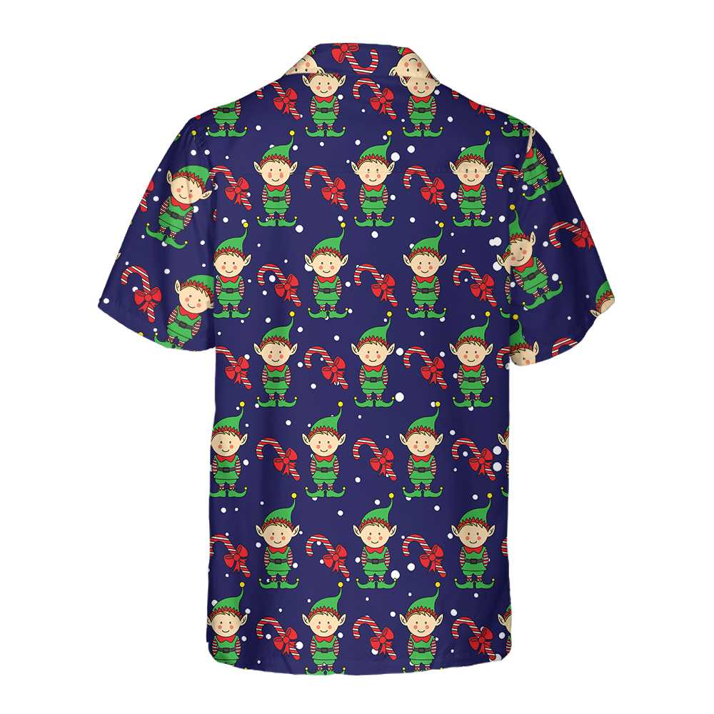 Drune | Weihnachts-Elfen Auf Blauer Hawaiian-Hemd. Weihnachts-Elf Hemd, Beste Weihnachtsgeschenk-Idee