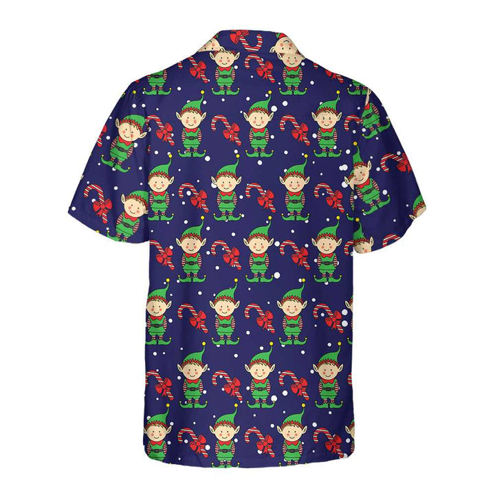 Drune | Weihnachts-Elfen Auf Blauer Hawaiian-Hemd. Weihnachts-Elf Hemd, Beste Weihnachtsgeschenk-Idee