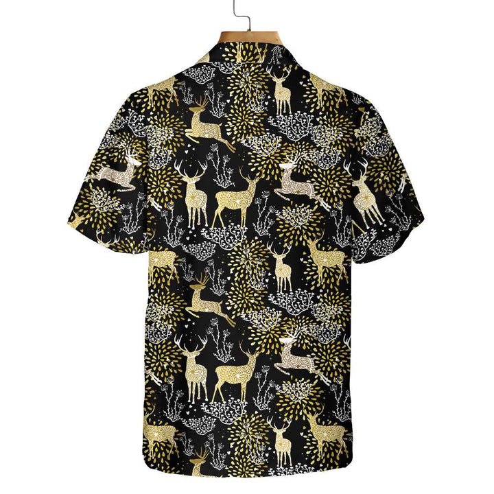 Drune | Weihnachtsgoldene Weihnachtsrentiere Hawaiian Shirt, Bestes Geschenk Für Weihnachten