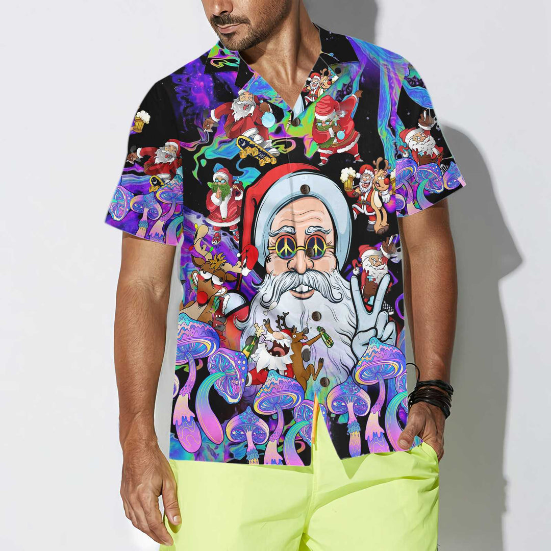 Drune | Weihnachts-Hippie-Weihnachtsmann-Hemd, Weihnachtsmann-Weihnachtshemd, Bestes Geschenk für Weihnachten