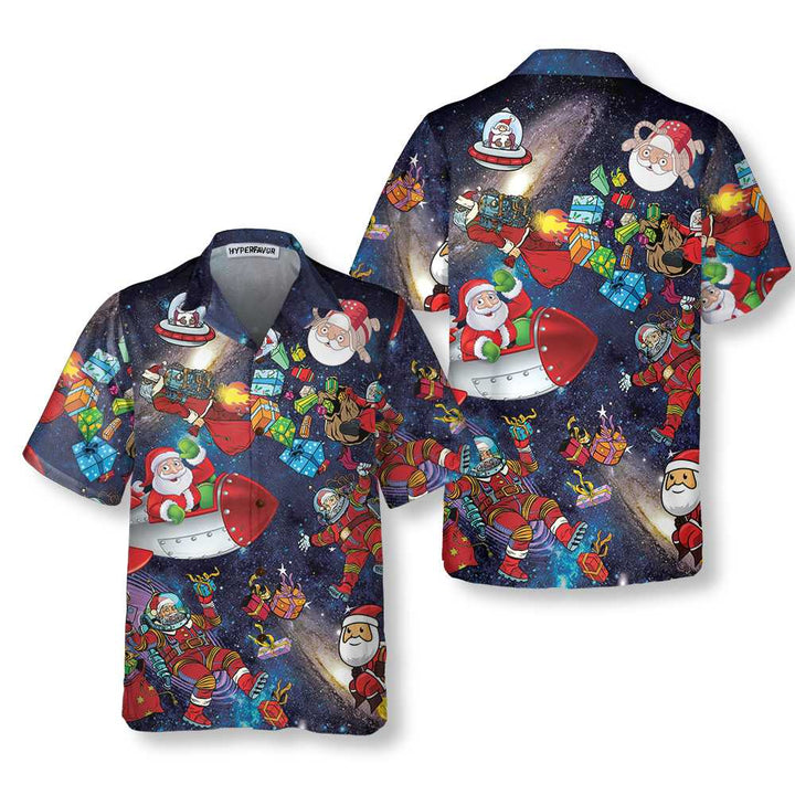 Drune | Christmas Im Weltraum Hawaiihemd, Lustiges Weihnachtshemd, Beste Geschenk Für Weihnachten