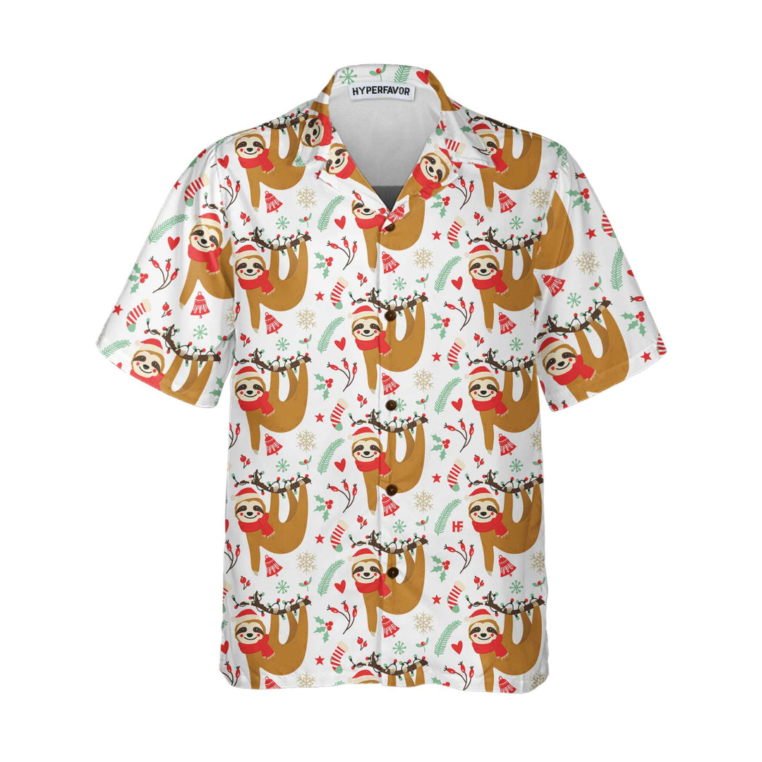 Drune | Weihnachts-Lazy-Sloths-Hawaiianshirt, Lustiges Faultier-Weihnachtsshirt, Bestes Geschenk für Weihnachten
