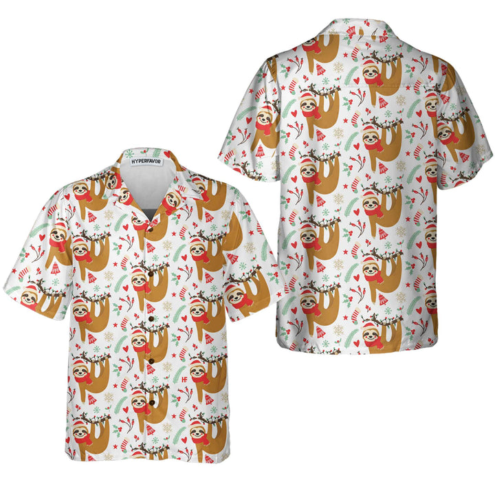 Drune | Weihnachts-Lazy-Sloths-Hawaiianshirt, Lustiges Faultier-Weihnachtsshirt, Bestes Geschenk für Weihnachten