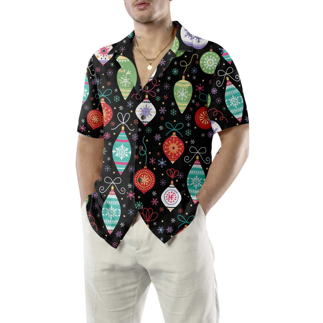 Drune | Weihnachtsschmuck Muster Hawaiihemd, Lustiges Weihnachtsshirt für Männer