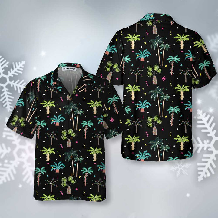 Drune | Weihnachts-Palmen Baumwollhemd, Lustiges Weihnachtshemd für Männer