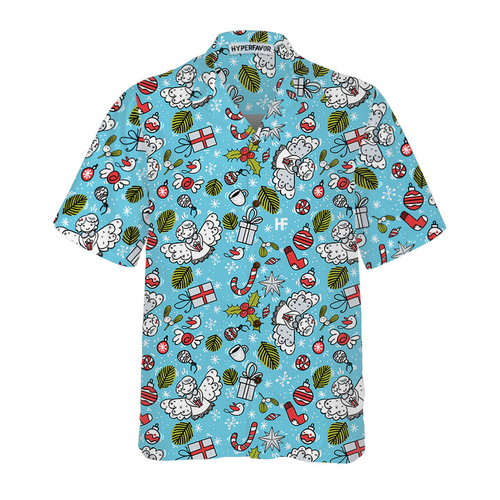Drune | Weihnachtsmuster mit Engel Weihnachts-Hawaiian-Shirt, bestes Geschenk für den Weihnachtstag