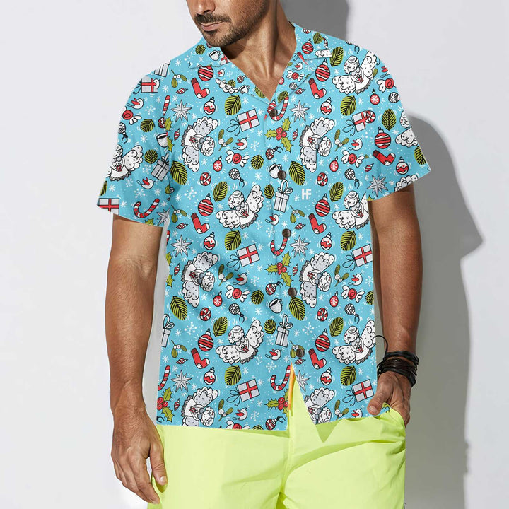 Drune | Weihnachtsmuster mit Engel Weihnachts-Hawaiian-Shirt, bestes Geschenk für den Weihnachtstag
