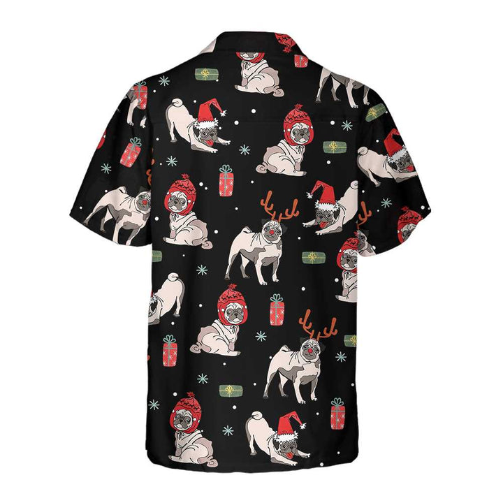 Drune | Weihnachts Pug Hund Hawaiian Shirt, Weihnachts Pug Shirt für Männer & Frauen, Beste Weihnachtsgeschenkidee