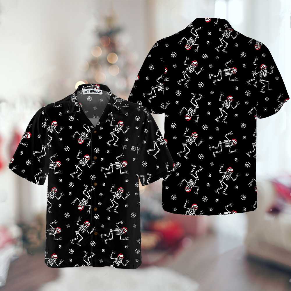 Drune | Weihnachtsrock Hawaiian Shirt, Lustiges Weihnachtsknochen Shirt